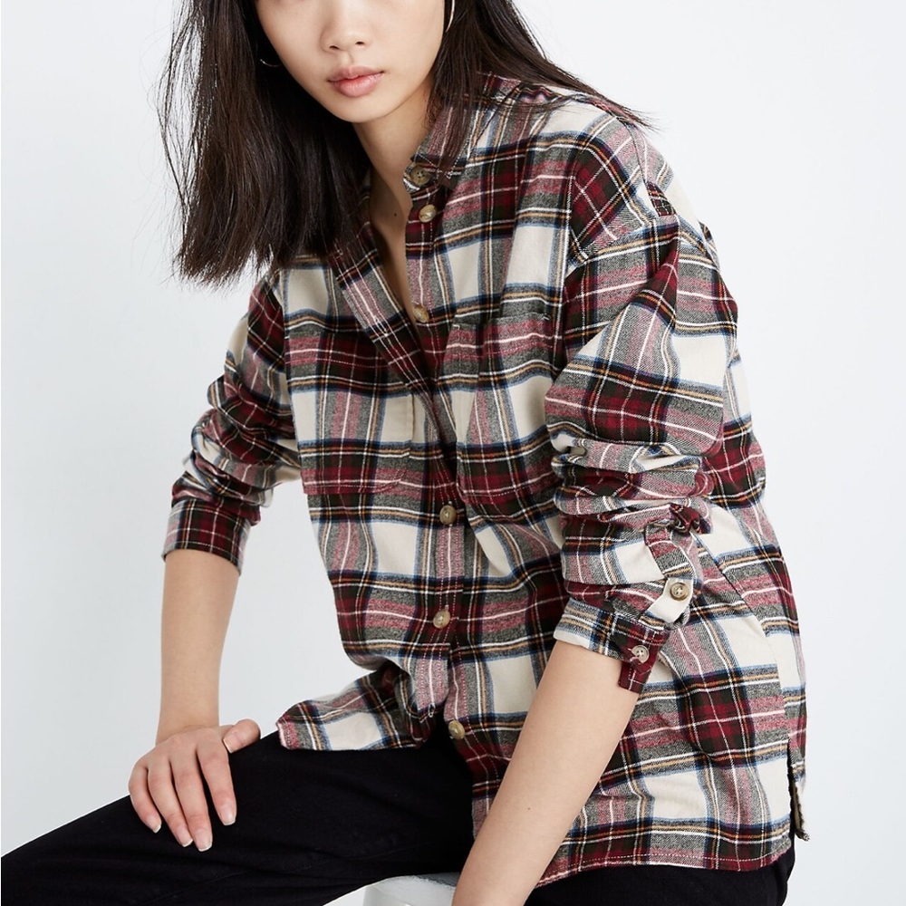 Madewell Flannel Shirt-Jacket in Tartan Plaid